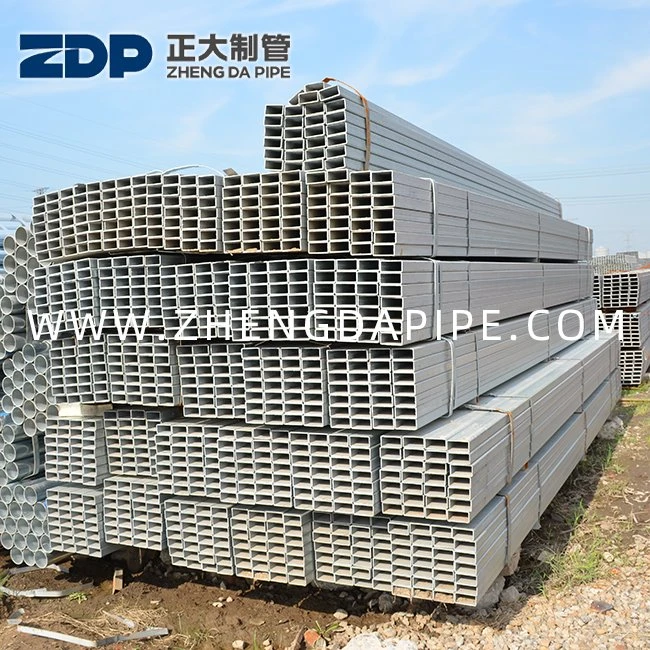 ASTM A500 أنبوب مستطيل مجلفن مسبقًا